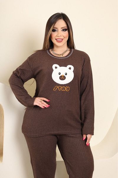 Mios Moda Winter long Sleeve large Size Interlock Women's Pajamas Set