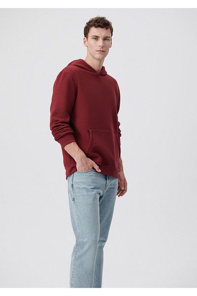 Mavi Men's Red Basic Sweatshirt with Hood 0610937 -85633