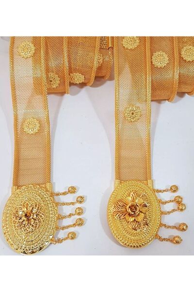 VEFA GLOBAL Niba_gold Altın Kaplama Yöresel Bijuteri Hasır Tor Kemer