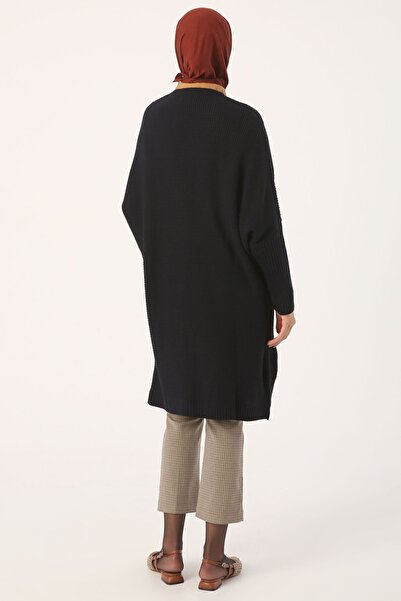 ALLDAY Navy Blue Open Front T-sleeve Knitwear Cardigan