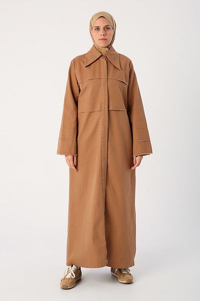 ALLDAY Mink 100% bavlna špičatý límec skrytá léga Abaya