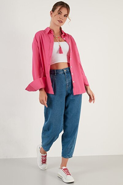Lela Oversize  Pamuk Gömlek Bayan Gömlek Cf21s163867