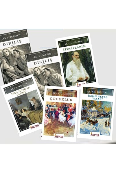 Kapra Yayıncılık Tolstoy Seti - 5 Kitap / Diriliş - Itiraflarım - Çocukluk - ...