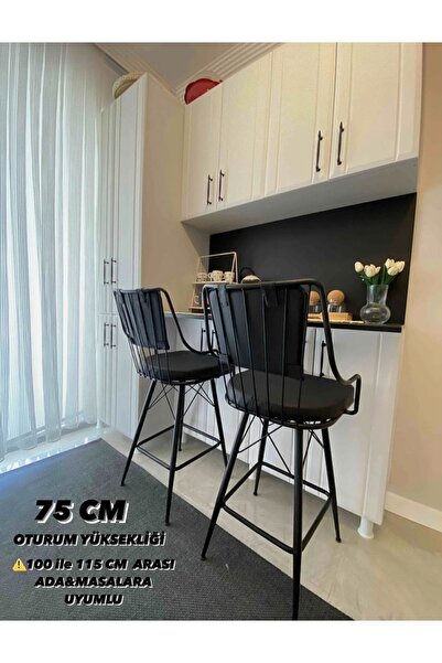 The SANDALYE SHOP (YENİ ÜRÜN) Reina Bar Sandalyesi Siyah.100 Ile 115 Cmüzeri ...