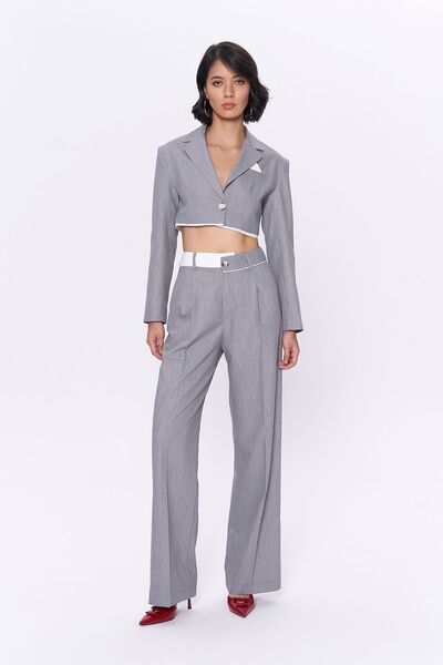 Quzu Сірі широкі штани Match - з підкосами