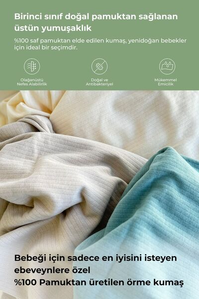 Stork Qiza Unisex 3-Piece Long Sleeve Self-Booties Bodysuit - Baby Bodysuit Set