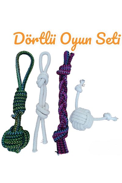 724 AVM Set of Four Dog Toys with Biting, Scratching and Catching