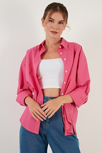 Lela Oversize  Pamuk Gömlek Bayan Gömlek Cf21s163867
