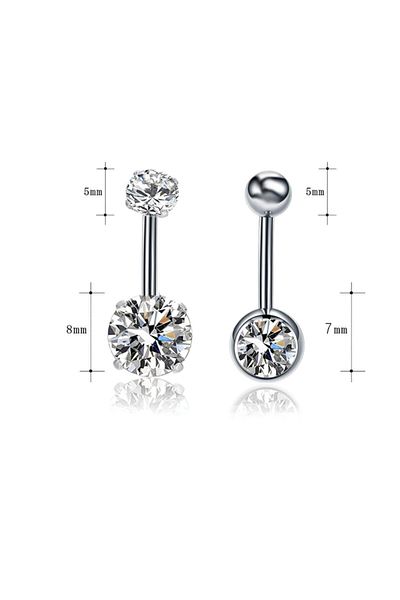 AyçaSilver Surgical Steel Belly Piercing 2 Different Models