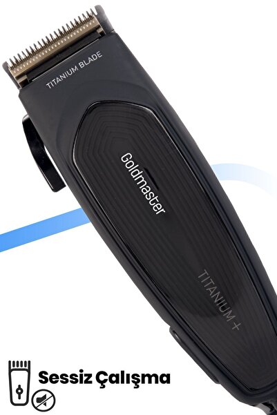 GOLDMASTER Titanyum Sessiz Ayarlanabilir Kesme Başlıklı Saç Ve Sakal Kesme Makinesi
