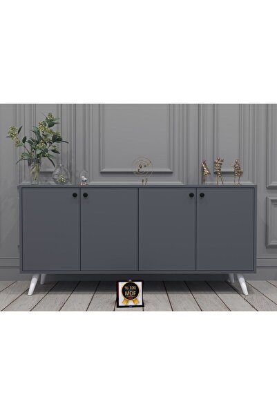 KONAK EV EŞYALARI Espino Konsol,TV Ünitesi,Dekoratif Dolap,Vitrin,%100 MDF,Ko...