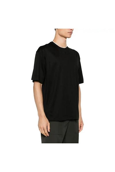 Emporio Armani Tricou negru pentru bărbați - croială relaxată, lungime scurtă, bumbac 6D1TP0 1JOSZ-00C1