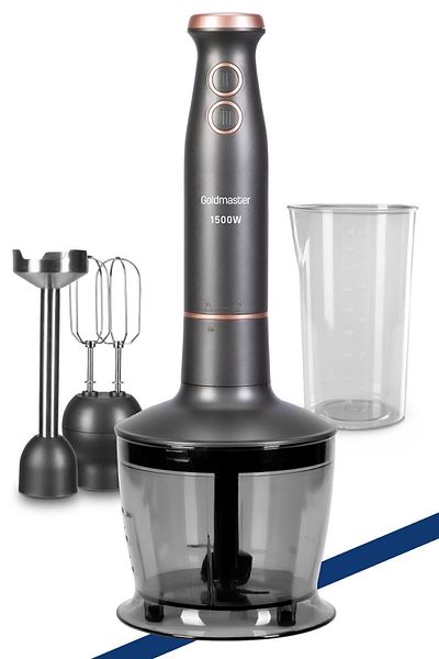 GOLDMASTER Bestblend Anthracite 1500 watt 4 Blade Stainless 3 In 1 Blender Set