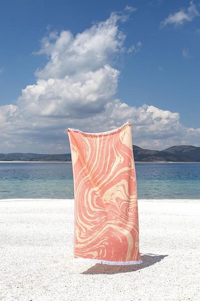 İrya Sahara Orange/Yellow Peshtemal - 100% βαμβάκι, 90x170