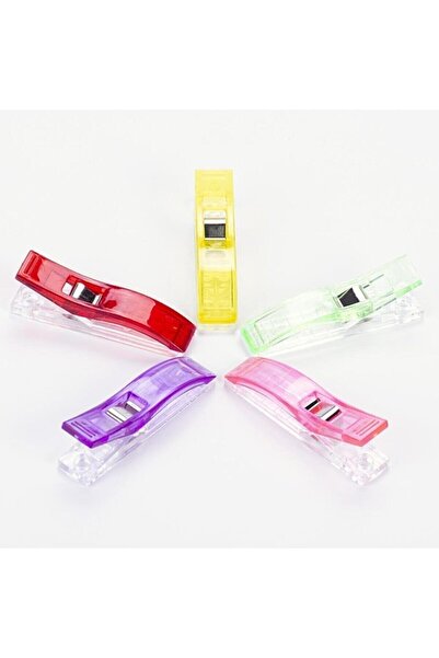 TıkTık AL 5 Adet Büyük Boy Dikiş Nakış Kumaş Kağıt Sıkıştırma Mandalı