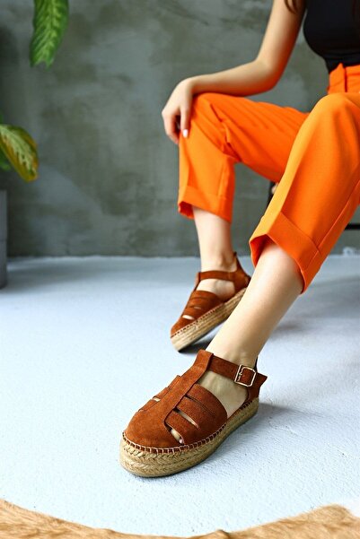 NILUFARR Дамски сандали еспадрили от естествена кожа Daisy Brown