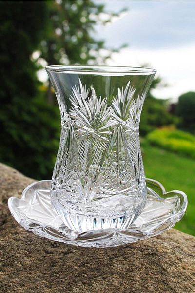 DECOSTYLE 6-Piece Special Cut Handcrafted Pasabahce Tea Cup and Decoration Set