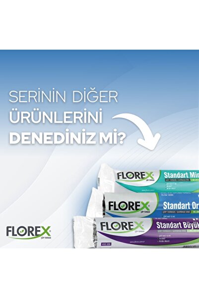 Florex Standart Orta Boy Siyah Çöp Poşeti X 5 Rulo