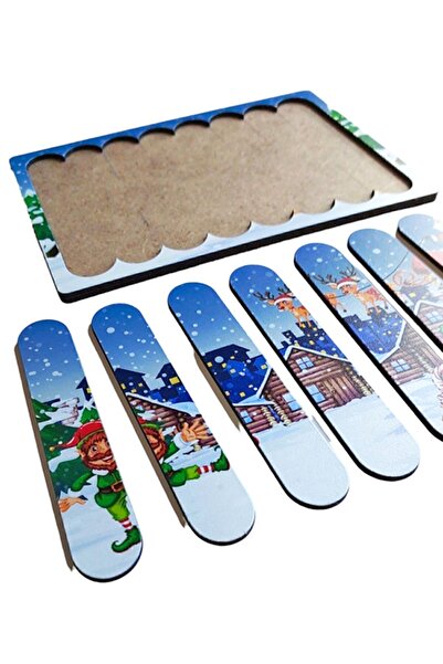 kayasan kids Yılbaşı Temalı Ahşap Stick Puzzle