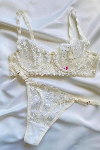 Moldina Γυναικείο Σετ Σουτιέν Λευκό Floral Underwire