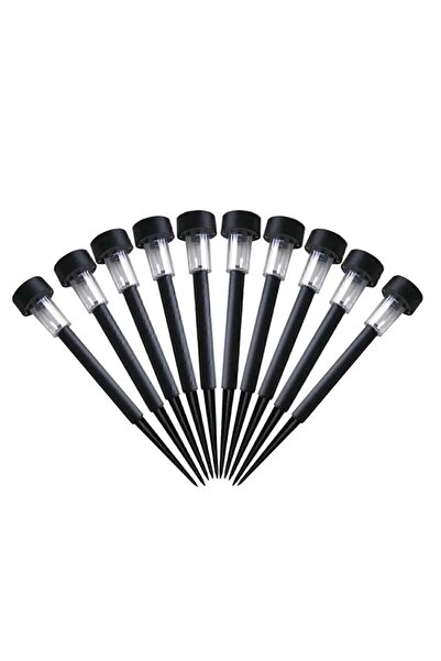 Genel Markalar 10lu 28 Cm Siyah Solar Saplama Güneş Enerjili Bahçe Işıklandırması Solar Aydınlatma