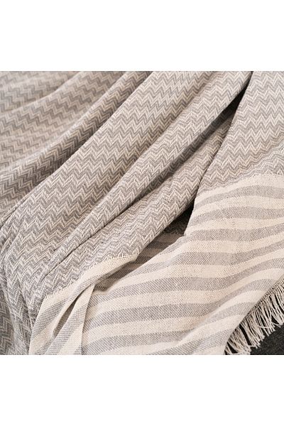 dafne moda Natural Sofa Cover/Shawl Light Gray
