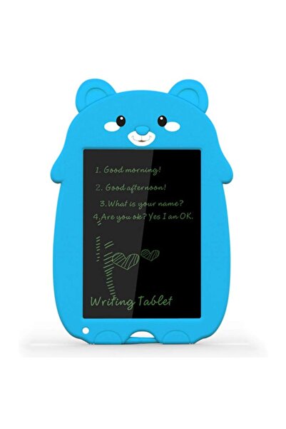 S-Line 9" Lcd Ayıcıklı Çizim Tableti Çocuk Okul İş Aile için Mavi