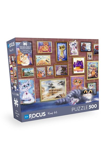 Blue Focus قطط لطيفة - أحجية مكونة من 500 قطعة