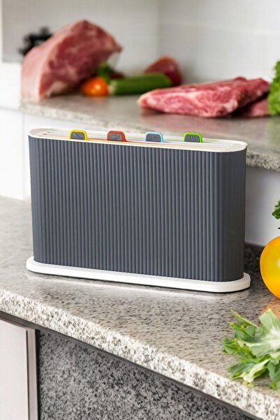 FERAH PLASTİK Çok Amaçlı 4'lü Kesme Tahtası Takımı 4'lü Kesim Panosu Set Dayanıklı 4'lü Kesme Tahtası Set