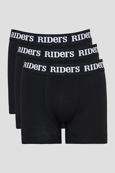 Riders by Lee Fekete pamut flexibilis 3 részes Regular Fit boxer csomag