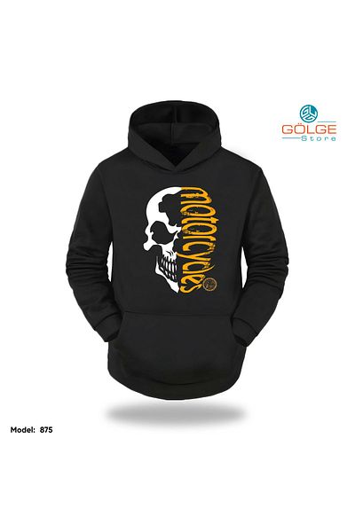 Gölge Store Motorcycles Chest Printed Oversize Unisex Hooded Sweatshirt