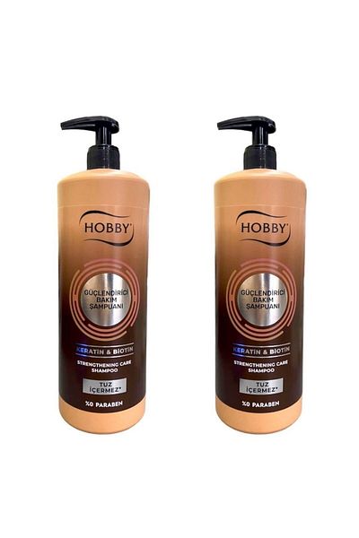 Hobby Hooby Keratin and Biotin Salt-Free Shampoo - 1000 ML x 2 Pieces