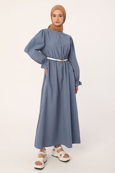 ALLDAY Rochie albastră cu centură adunată
