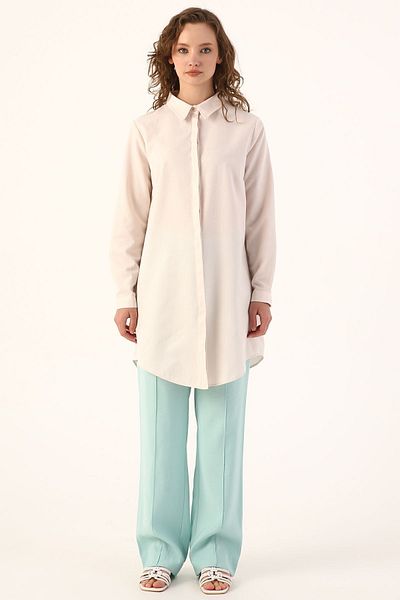 ALLDAY Light Pink Basic Hidden Placket Shirt Tunic
