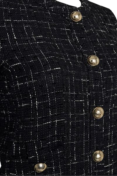 Beauty Omelette Box Form Tweed Jacket - Button Detailed