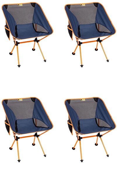 Funky Chairs 4 Adet Pratik Cepli / Çantalı Kamp Sandalyesi  Lacivert