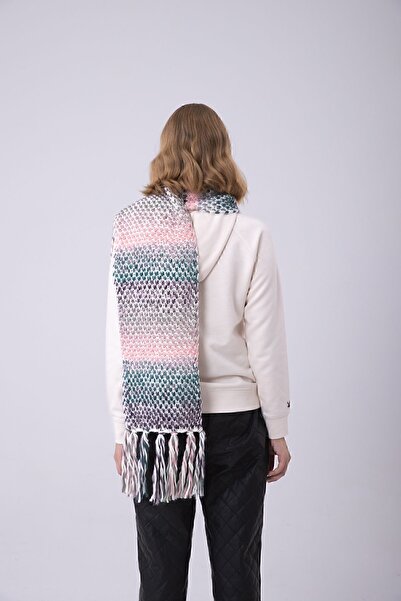 Nordbron Winter Cream Colored Tasseled Soft Textured Logo Carin Block Pattern