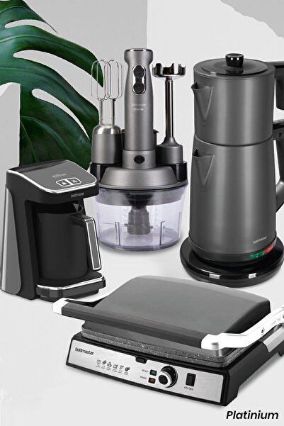 GOLDMASTER Platinium Antrasit Avantajlı Elektronik Evlilik Paketi Elektrikli Mutfak Çeyiz Seti