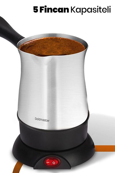 GOLDMASTER Falım Inox Stainless Steel 5-Cup Capacity 850 Watt Electric Coffee Pot