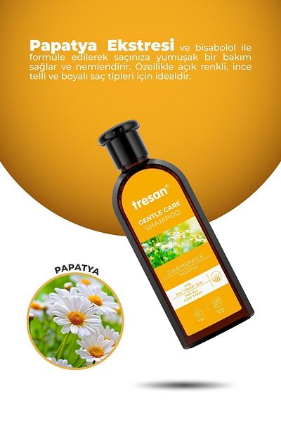 Tresan 300ml Chamomile Shampoo - 125ml Tresan K.Tree Extract Hair Tonic for All Types of Hair
