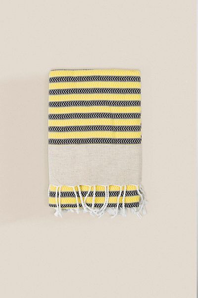 İrya Πλευρά 100% βαμβακερό Peshtemal Yellow 90x170