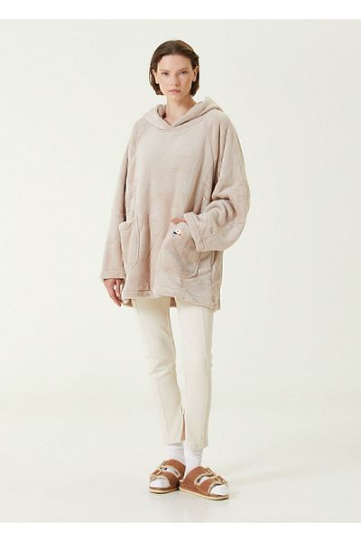 İrya Es Parla Bloom Poncho Beige Oversize