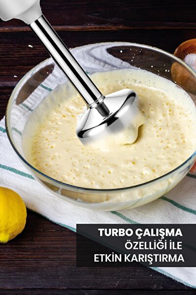 GOLDMASTER Maximix Silver 1000 Watt 4 Blades Stainless Steel Turbo Speed Adjustable Hand Blender