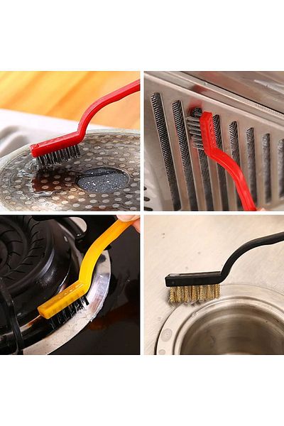 SAVORYHOME 3 Pieces Cooker Oven Barbecue Grill Airfryer Cleaning Wire Rust Removal Brush 3 Pieces Oil Cleaning Brush