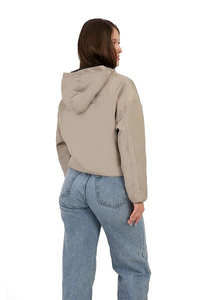 Montland Women's Stone Hooded Water and Windproof Pocket Lined Oversize Raincoat