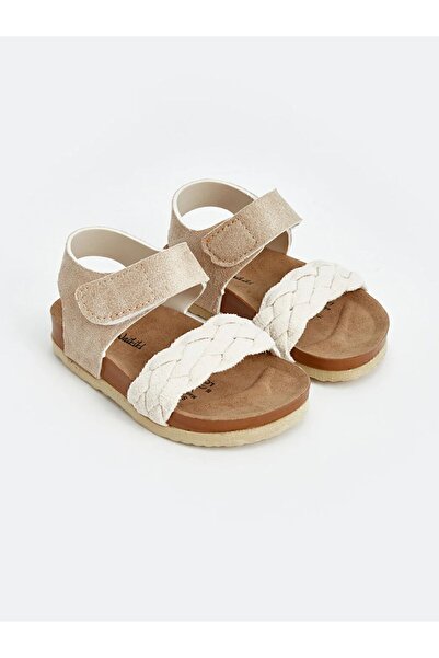 LC Waikiki LCW STEPS Double-Strapped Velcro Sandals for Baby Girl