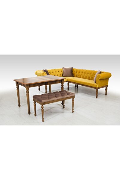 CaddeYıldız Elit Chester Sarı Mutfak Köşe Takımı