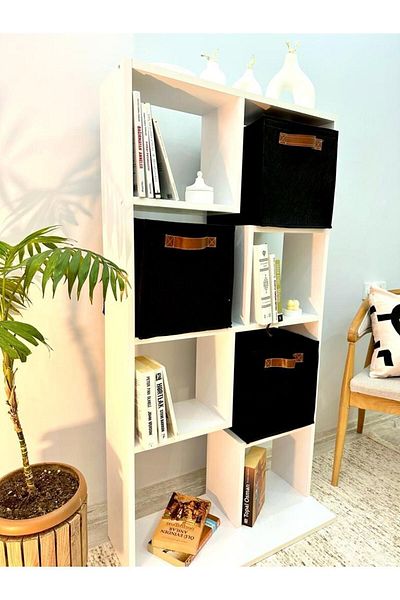 harev home collection Multi-Purpose Leather Handled Felt Box Organizer Closet Laundry Toy Organizer 30x30x30 Cm