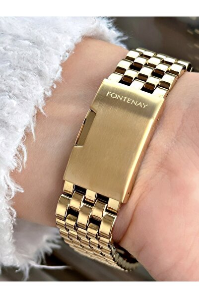 Fontenay Gold Colored Steel Sports Women's Wristwatch - Fn-4030.2.Gsg