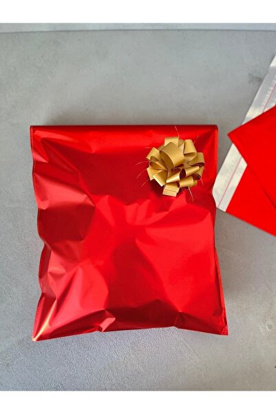 Binbir Çeşit Ambalaj Metalize Kırmızı Hediye Paketi 35*50 Cm 50 adet